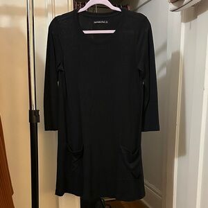 Black Long Sleeve Pocket Dress